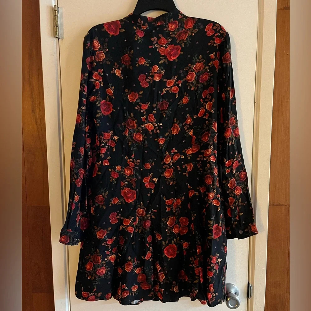 The Kooples Rose Floral Pleated Dress Skull And Crossbones Buttondown Dress - Picture 3 of 7